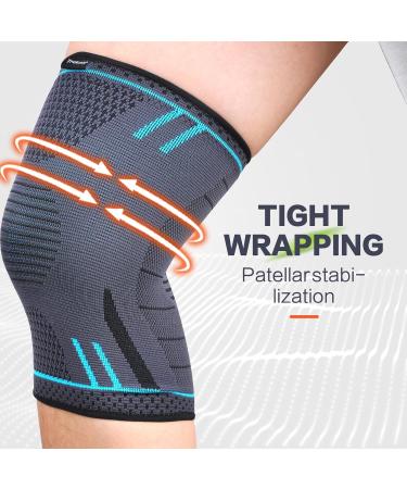 Knee Brace for Pain Relief | X-Large Compression Sleeve for Meniscus Tear & Arthritis - Black Pair - Buy Online on GoSupps.com