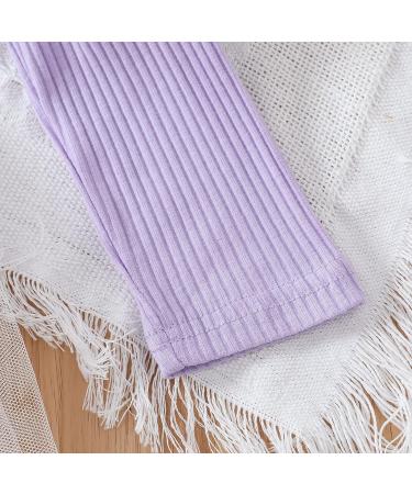 Haokaini Toddler Baby Girls Floral Ruffle Sleeve Dress Set | Princess Tutu Skirt Fall Outfit 12-18 Months - Purple - Buy Online on GoSupps.com