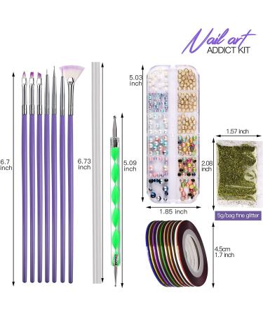Teenitor Nail Art Decoration Kit - Brushes, Glitters, Rhinestones, Stickers & More - Buy Online on GoSupps.com