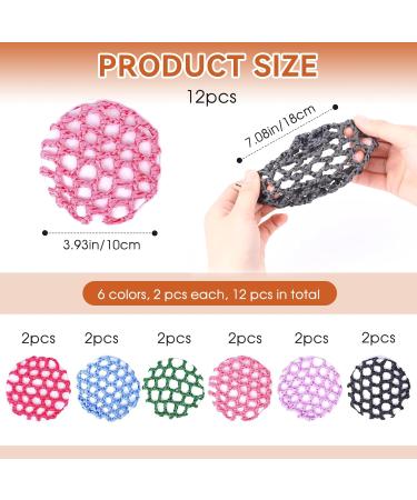 12 Pcs Snood Hair Net Hair Bun Holder Ballet Hair Net for Buns Ballet Hair Bun Cover Women Hair Nets for Bun for Dancers Stretchy Elastic Bun Hair Net Crochet Hair Net Hair Accessories - Buy Online on GoSupps.com