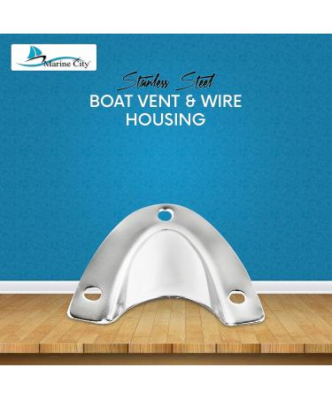 MARINE CITY Stainless Steel Midget Clam Shell Vent Wire Cable Cover - 304 Grade, 1-5/8 - 1-3/4 - 1/2, for Boats, Marines, Ships, Yachts - Buy Online on GoSupps.com