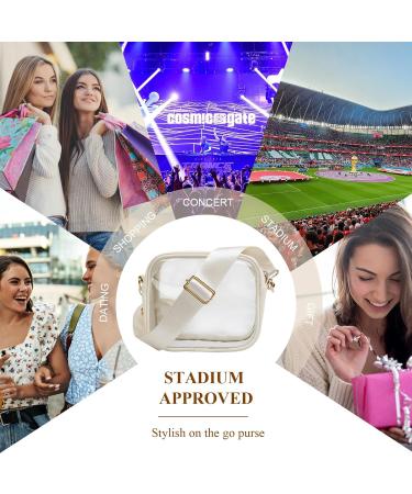 Tebie Koy Small Transparent Bag - Stylish Shoulder Bag for Teen Girls | Ideal for Sports Games & Concerts - Custom Initial Patches - White/Opulent Garden A - Buy Online on GoSupps.com