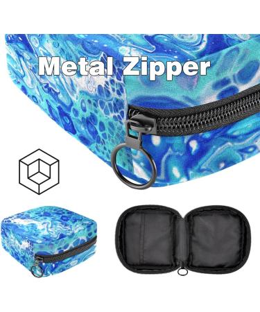 Portable Women's Binding Bags | Menstrual Cup Bags & Feminine Insert Pockets | Ideal for Teens | Abstract Art Design in Blue & Multicolored - Buy Online on GoSupps.com