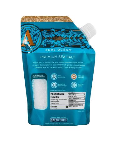 SaltWorks Premium Coarse Sea Salt, 16oz Pour Spout Pouch - Pure Ocean 1 Pound - Buy Online on GoSupps.com