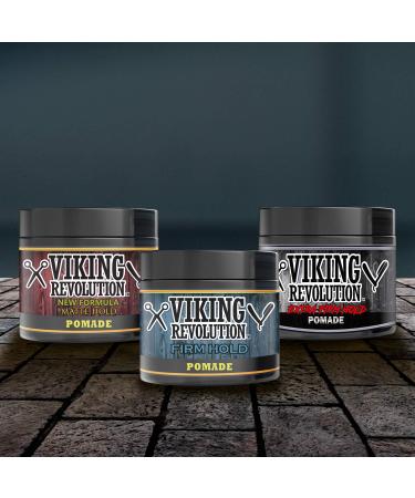 Viking Revolution Extreme Hold Pomade for Men - Style and Finish Your Hair (3 Pack) - Buy Online on GoSupps.com