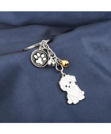 Ensianth Dog Keychain - Perfect Gifts for Dog Lovers | Puppy Paw Print Keyring for Dog Owners | Bichon Fris Accessories - Buy Online on GoSupps.com