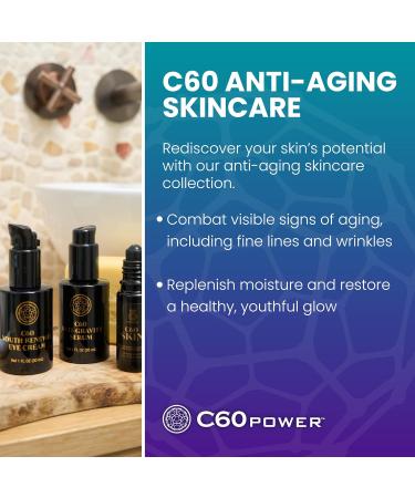 C60 Power Anti-Gravity Serum for Face & Neck - Combat Wrinkles Anti Aging Skin Care for Men & Women Antioxidant Rich Made with 99.99% Pure Sublimated C60 & Other High-Quality Ingredients - 1 fl oz C60 Anti-Gravity Serum  - Buy Online on GoSupps.com