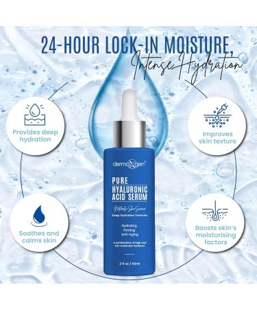 Hyaluronic Acid Serum for Face & Eyes for Anti-Aging Moisturizing Antioxidant & Wrinkle Treatment. Best Hydrating Pure Facial Serum for Fine Lines Suitable for All Skin Type. (2 FL OZ) 2 Fl Oz (Pack of 1) - Buy Online on GoSupps.com