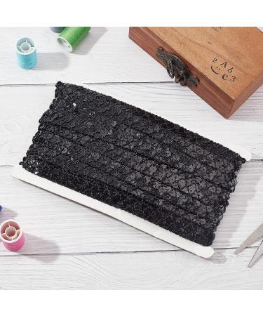 OLYCRAFT 14 Yard Black Metallic Sequin Trim with 2 Rows - Ideal for Dress Embellishments and Headband Sewing - Buy Online on GoSupps.com