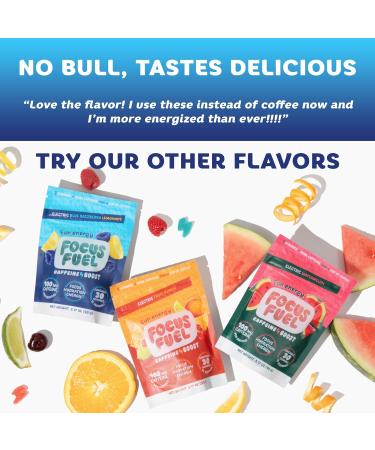 Energy Chews - All-Natural Focus & Energy Gummies with 100mg Caffeine | B12 Magnesium Electrolytes | Blue Razzberry Lemonade - 30 Chews - Buy Online on GoSupps.com