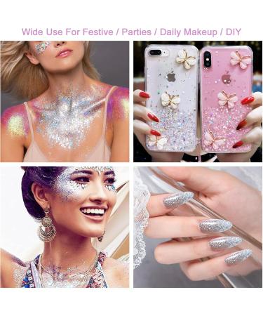 Buy Body Glitter Gel Kit - 3 Bottles of Mermaid Sequins Chunky Glitter for Long-Lasting Festival Makeup - White Silver Pink - Buy Online on GoSupps.com