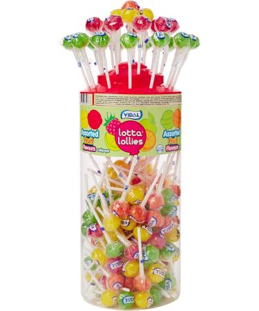 Lollies Assorted Fruit Lollipops 150-Pieces. Tasty fruit flavours. Great for Parties party bags and birthday gifts