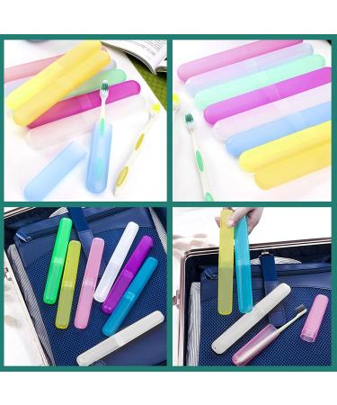 Oomcu Pack of 7 Travel Toothbrush Case Holder - Portable Toothbrush Storage for Home and Outdoor - 7 Color Plastic Cases - Buy Online on GoSupps.com