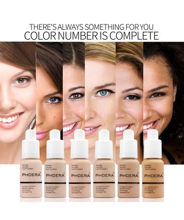 PHOERA Foundation Brush Set with Anglicolor Flawless Full Coverage 30ml Matte Oil-Control Liquid Foundation - Long Lasting, Waterproof Makeup for Women & Girls - Buy Online on GoSupps.com