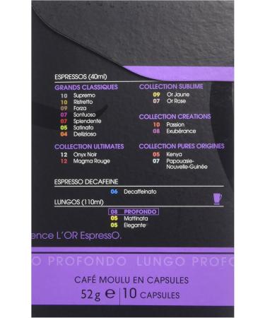 L'OR ESPRESSO Lungo Profondo 10 capsules compatible with Nespresso coffee machines - Pack of 4 (40 capsules) - Buy Online on GoSupps.com