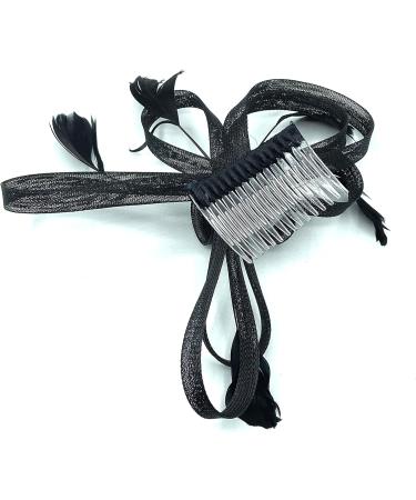 Ladies Black Feather Beaded Beak Clip Fascinator for Weddings, Races, and Royal Ascot - Buy Online on GoSupps.com