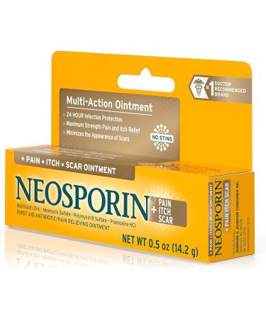 Neosporin + Pain Itch Scar .5 Oz - Fast Relief for Pain, Itch, and Scarring - Buy Online on GoSupps.com