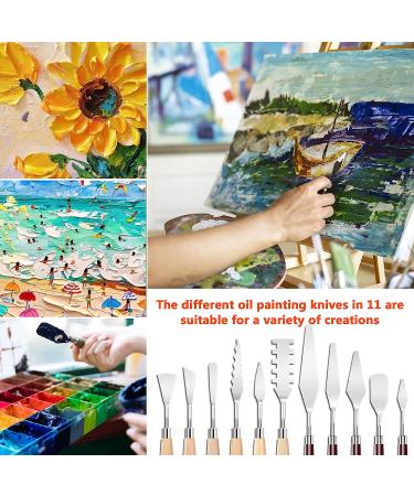 11 Piece Stainless Steel Spatula Palette Knife Set - Professional Painting Knives for Color Mixing, Cake Decorating, and Canvas Acrylic Art - Buy Online on GoSupps.com