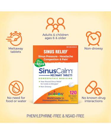 Boiron SinusCalm Tablets for Sinus Relief Runny Nose - 120 Count & SinusCalm Allergy Tablets for Sinus Pressure Relief - 60 Count - Buy Online on GoSupps.com