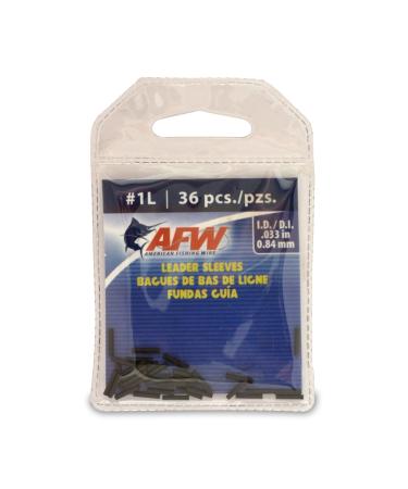 American Fishing Wire Single Barrel Crimp Sleeves, Black Color, Size 1L, 0.033 -Inch Inside Diameter, 36-Pieces
