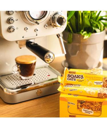 SOAK'd Oats Gluten Free Peanut Butter & Banana Breakfast Bars - Box of 16 x 42g | Chewy High Fibre Oat Bars for Healthy Snacking | Gut Friendly & Delicious | Ideal for Lunch Box & Gym - Buy Online on GoSupps.com