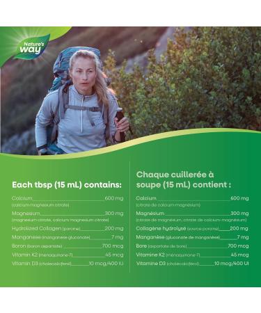 Nature's Way Calcium and Magnesium Citrate 2:1 - Liquid Supplement with Vitamin D3 Vitamin K2 and Collagen Helps Support the Maintenance of Bones and Teeth Orange Flavour 500 mL - Buy Online on GoSupps.com