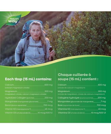 Nature's Way Calcium and Magnesium Citrate 2:1 - Liquid Supplement with Vitamin K2 and Collagen Helps Support the Maintenance of Bones and Teeth Strawberry Flavour 500 mL Packing may vary - Buy Online on GoSupps.com