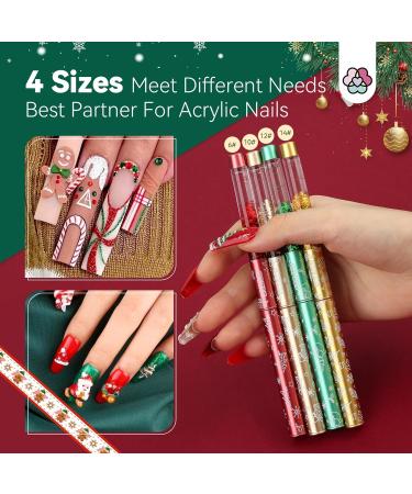 Saviland Christmas Acrylic Nail Brush Set - 4PCS Nail Art Brushes for Acrylic Powder & Liquid Monomer - Glitter Nail Art Tool for Manicure - Women's Gift Set (Size 6/10/12/14) - Buy Online on GoSupps.com