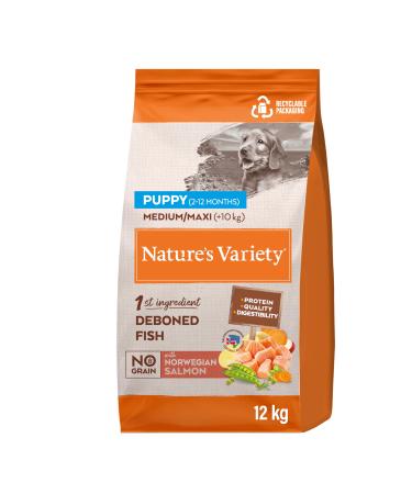 Nature's Variety No Grain - Puppy Medium/Maxi Dog Food - Norwegian Salmon - 12kg