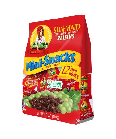 Sun-Maid California Dried Raisins Mini Snack Packs 0.5 oz - 12 ct (Pack of 3) 6 Ounce - Premium Quality Raisins for Healthy Snacking - Buy Online on GoSupps.com