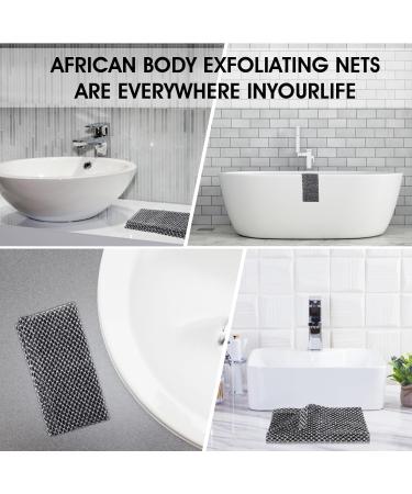 Back Scrubber Set - 2-Piece Double-Sided Peeling Sponge Bath Brush for Men & Women | Shower Exfoliating Washcloth in Black - Buy Online on GoSupps.com