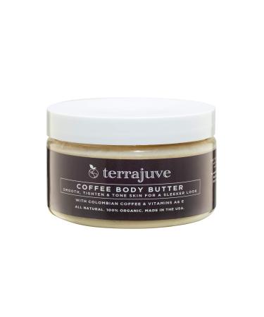 Freida and Joe Terrajuve Coffee Body Butter: Raw Organic Skin-Reviving Formula for Deep Hydration Achieve Luscious Legs Reduces Wrinkles Made in USA (4 Oz) Valentines Gift