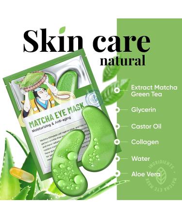LE GUSHE Matcha Under Eye Patches - Anti-Aging Hyaluronic Acid Collagen Treatment for Dark Circles & Wrinkles (20 Pairs) - Buy Online on GoSupps.com