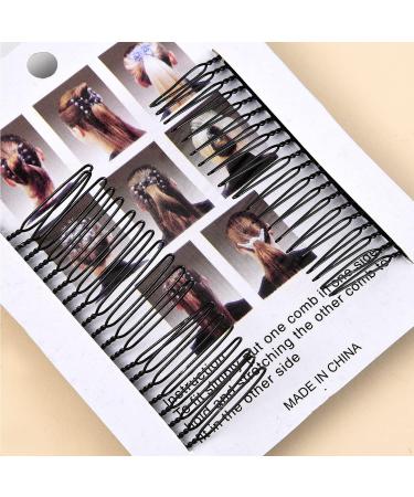 2PCS Stretch Beaded Hair slide Elastic Pearls Double Comb Vintage Hair Clips - Buy Online on GoSupps.com