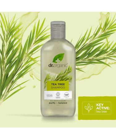 Dr Organic Tea Tree Shampoo 265ml - Natural, Vegan, Cruelty-Free, Paraben & SLS Free, Eco-Friendly Packaging - For Women & Men - Buy Online on GoSupps.com