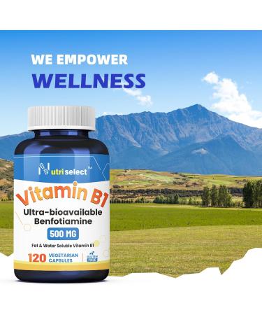 Nutriselect Vitamin B1 500MG 120 Capsules Non-GMO Vegan Gluten Free Benfotiamine - Buy Online on GoSupps.com