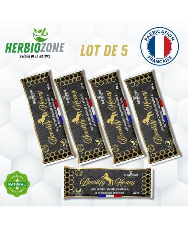 Honey Booster for Men | Red Ginseng | Maca | Guarana | Tribulus | 20g X 5 Made in France - Buy Online on GoSupps.com