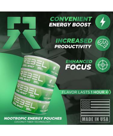 Nootropic Energy Caffeine Pouches (Cool Mint) 100mg Caffeine Alpha GPC Huperzine A & Essential Vitamins Sugar-Free Coconut Fiber Technology 15 Pouches Per Can (Pack of 4) Mint Pack of 4 - Buy Online on GoSupps.com