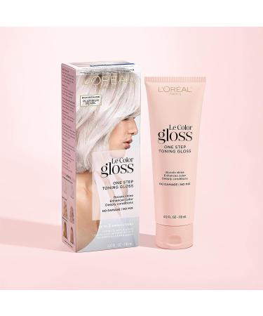 L'Oreal Paris Le Color Gloss Platinum Pearl 4 fl oz - Toning Hair Gloss for Bleached Hair - Neutralizes Brass, Conditions, & Boosts Shine - Pack of 1 - Buy Online on GoSupps.com