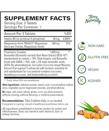 Terry Naturally Curamin Travel Size - 21 Vegan Tablets | Curcumin & Boswellia | Non-GMO, Gluten Free, Kosher | 7 Servings - Buy Online on GoSupps.com