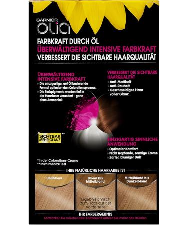 Garnier Olia Permanent Hair Colour without Ammonia with Nourishing and Natural Oils Full Grey Hair Coverage Permanent Colouration No. 9G Cool Light Blonde 3 x 1 Piece - Buy Online on GoSupps.com