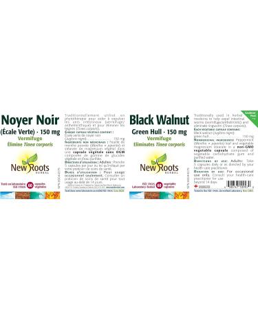 New Roots Herbal - Black Walnut Green Hull 150mg 60 Capsules - Black Walnut Hulls - Black Walnut Capsules - Intestinal Worms and Eliminate Ringworm 60 count (Pack of 1) Green Hull - 150 mg - Buy Online on GoSupps.com