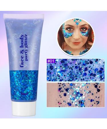  sularpek Sularpek Face Glitter 50ml Body Glitter Mermaid Sequin Makeup Liquid Gel Glitter for Festivals Parties Christmas and Easter - Buy Online on GoSupps.com