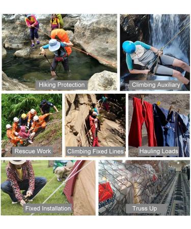 X XBEN Orange Static Rock Climbing Rope - 1/3 Inch x 32 Feet | Outdoor Climbing, Ice Climbing, Fire Rescue, Parachute | Available in Various Lengths - Buy Online on GoSupps.com