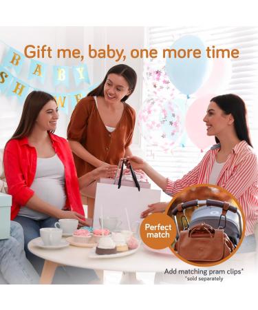 Baby Uma Diaper Bag with Diaper Pad | Large Capacity Backpack with Insulated Bottle Holders & Laptop Compartment | Stylish Synthetic Leather Stroller Bag in Camel Brown - Buy Online on GoSupps.com