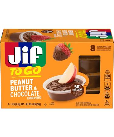 Jif Beurre de cacahu te et chocolat emporter 8 tasses (lot de 6) moins de sucre texture paisse et cr meuse - Buy Online on GoSupps.com