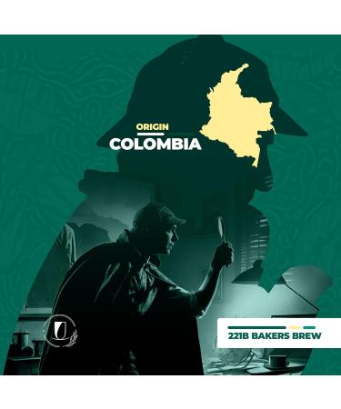 Lucky Cuppa's "221b Bakers Brew" Great Detective Colombian Medellin Light Roast Coffee - Colombian Coffee Beans - Quality Supremo Coffee - Sherlock Holmes Coffee Lover Gifts - 1kg - Buy Online on GoSupps.com