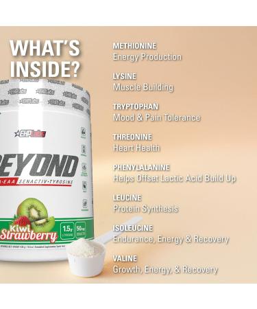 EHP Labs Beyond BCAA Powder - 10g Essential Amino Acids for Post Workout Recovery - 60 Servings Kiwi Strawberry - Best BCAA Supplement for Muscle Recovery - Buy Online on GoSupps.com