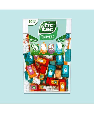 Tic Tac Travels Set: 3 large boxes with 60 mini boxes of 3.8 g each in fruit & mint flavours - ideal for travelling for treats and as a creative gift idea - Buy Online on GoSupps.com