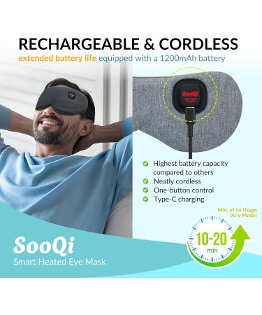 Buy Cordless Heated Eye Mask | Dry Eyes Relief & Eye Strain Compression | Rechargeable Adjustable for Travel & Sleep - Buy Online on GoSupps.com